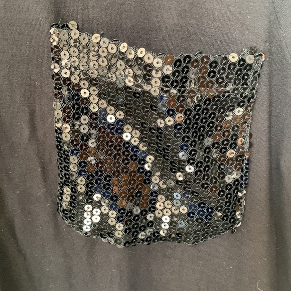 Sequin Back Black Top - Picture 4 of 5